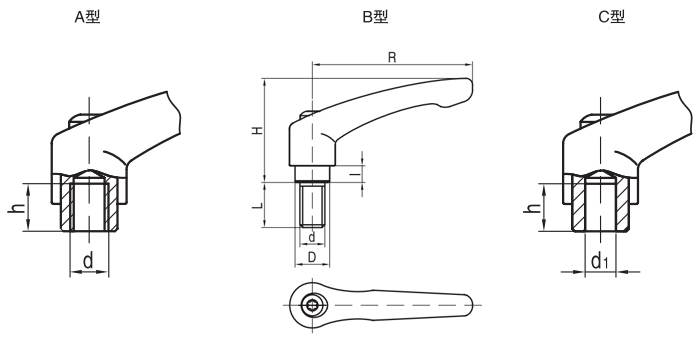 HY8310.12-6可調(diào)位緊定手柄結(jié)構圖